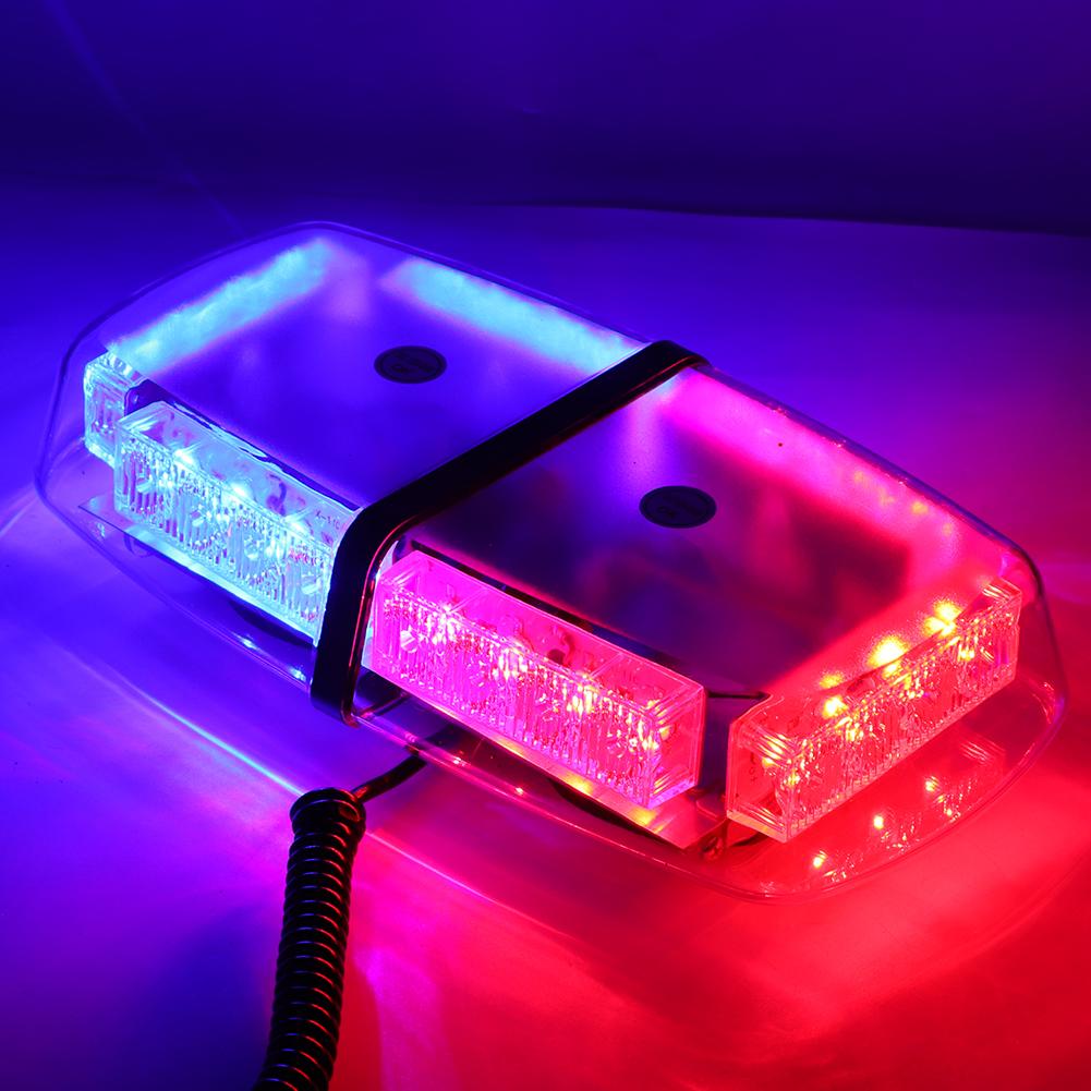 24 LED Strobe Light Car Roof Emergency Warning Flashlight 24W 7 Modes for Rescue Police Vehicle