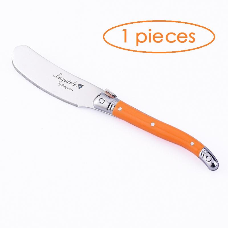 

1/4/6 шт. 6,25-дюймовый нож для масла Laguiole с пластиковой ручкой цвета радуги, цветной нож для нарезки сыра, набор столовых приборов из нержавеющей стали