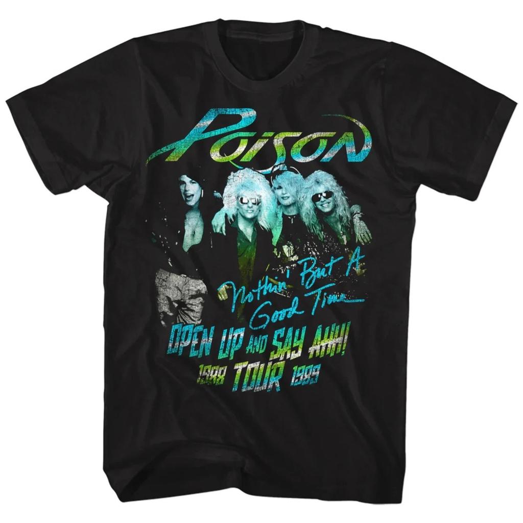 POISON Cd Lgo OPEN UP AND SAY AHH TOUR '88 '89 Official SHIRT LRG New Good Time