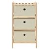 VidaXL Étagère de rangement 3 paniers non tissés Bois de cèdre Beige