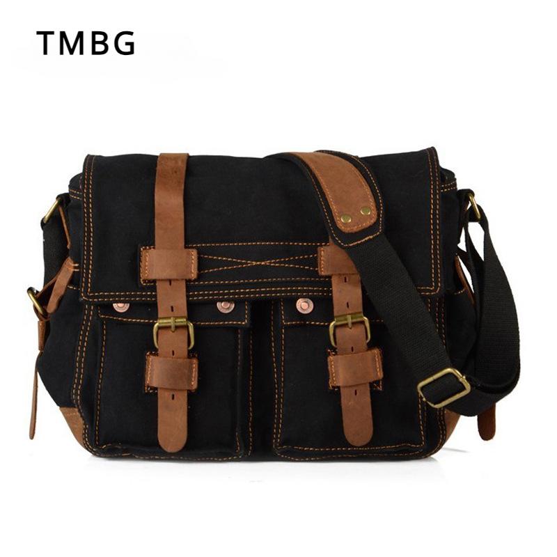 Retro Men's Canvas Shoulder Bag European American Style Men's Crossbody Bag Outdoor Casual Knapsack Father's Day Present