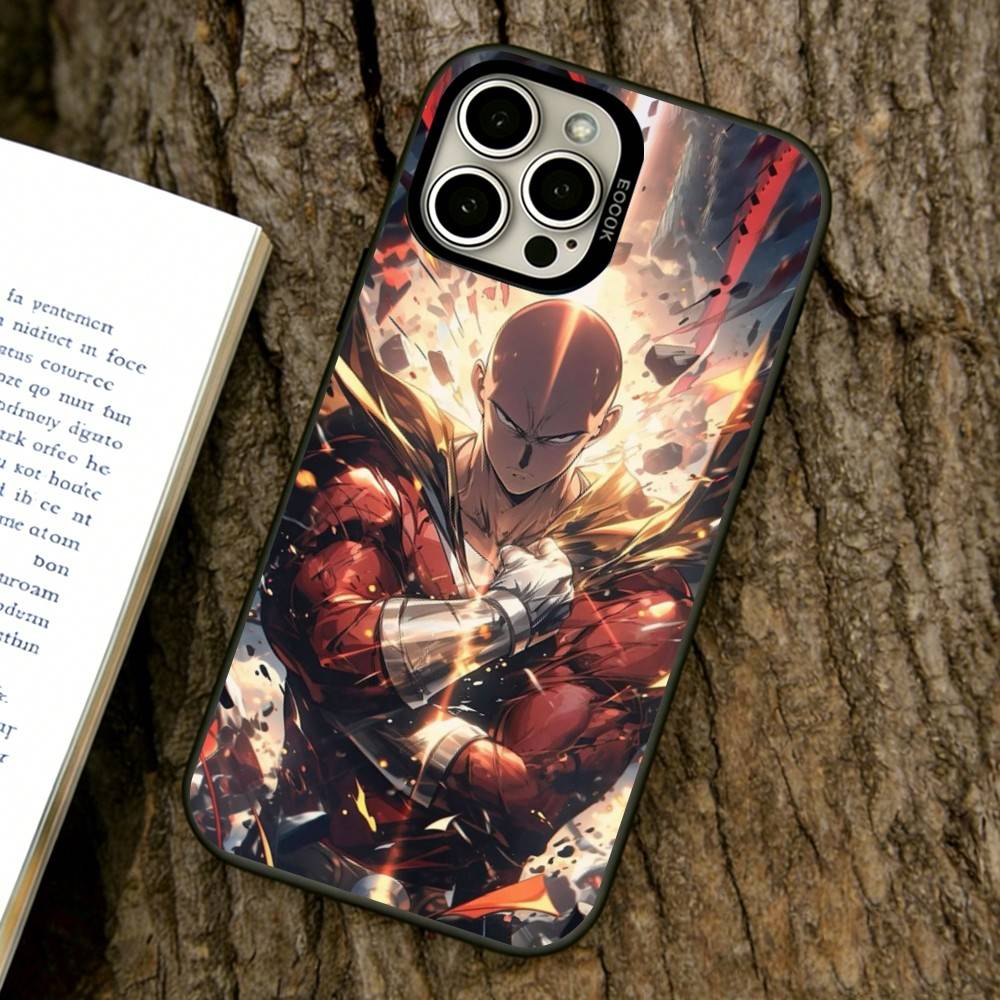One-Punch Man Phone Case For iPhone 17,16,15,14,13,12,11 Plus,Pro Max,XS,Colorful Silver Black Cover
