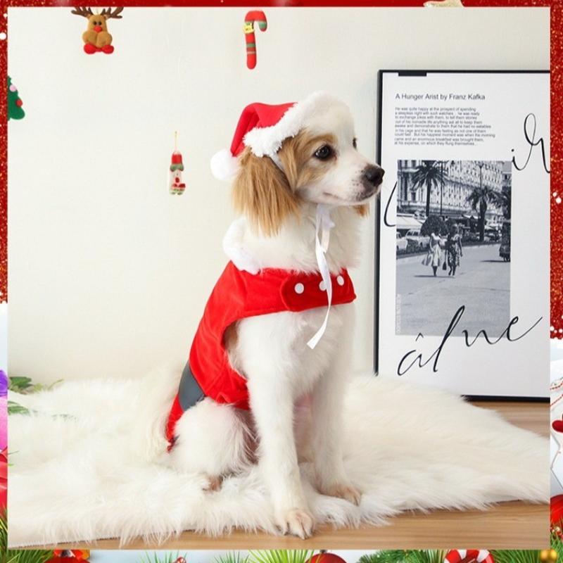 Santa Claus Cosplay Clothes Pet Clothes Hoodies Sweatshirts for Dog Cat Soft and Warm Shirts Christmas Gift Funny Costume