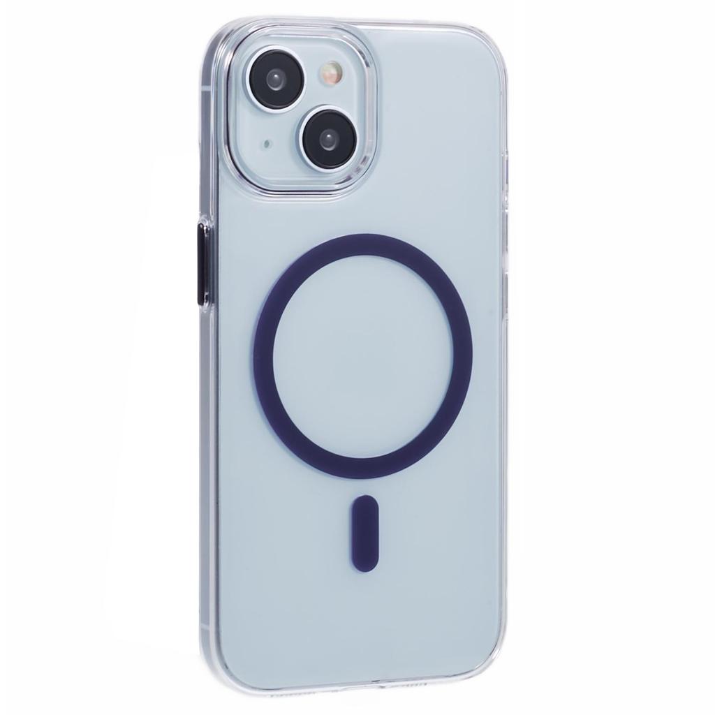 For iPhone 13 Magnetic Phone Case Thickened Hard PC Cover with Metal Buttons