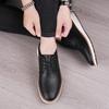 Fashion Lace Up Casual Men's Leather Shoes Comfortable Gentleman Style Classic Black Brown Shoes Adults Comfortable and Versatile