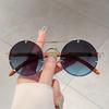 Vintage Round Sunglasses Men New Fashion Retro Double Bridge Casual Shades Women Luxury Gradient Multi-color Sun Glasses