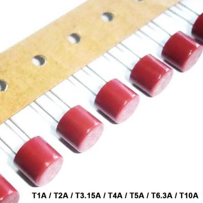 20 ADET T1A T2A T3.15A T4A T5A T6.3A T10A 250V Kapasitif Silindirik Sigorta Minyatür Yavaş Patlayan Mikro Sigorta Monteli Silindir DIP