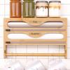 ZISIZ Wall-Mounted Kitchen Organizer with Cling Film Cutter