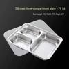 HANDUNYOU 316 Stainless Steel Deep 3-Compartment Meal Plate with PP Lid