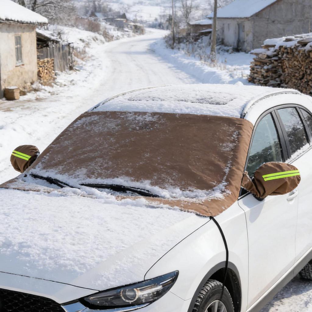 Car Snow Cover Waterproof PU Leather Dustproof Auto Exterior Supplies Windshield Snow And Ice Cover For Sedans Winter Summer