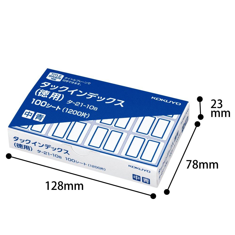 KOKUYO Label Tack Index Bulk Pack 12 Pieces 100 Sheets Medium Blue T-21-10B
