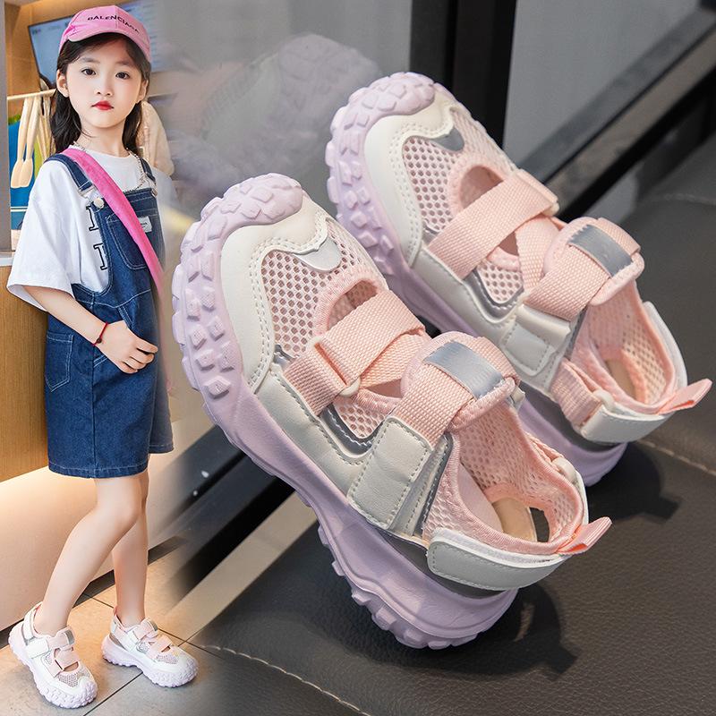 Girls sports sandals, new summer children s shoes, fashionable boys closed-toe sandals, trendy wading shoes 26