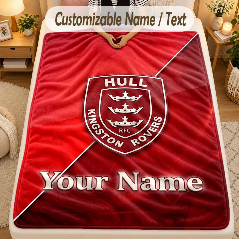 Flannel BlanketHull KR Custom Name Text Personalized Soft Warm Throw Blanket Home Decor Gift