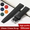 20mm 22mm Watchband Tropical Silicone Timepiece Straps Smart Watch Strap for Omega Watch Bracelet Black Green for Men Wristband