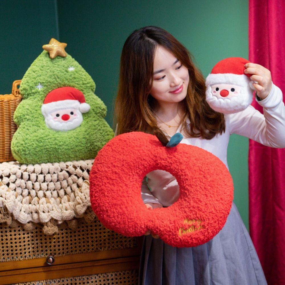 Cute Christmas Tree Plush Pillow Kawaii Throw Pillow Xmas Decor Christmas Cushion  Gift