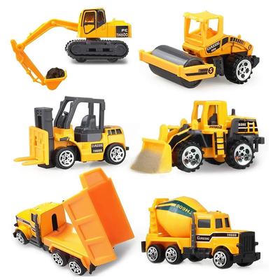 6pcs/set Kid Mini Alloy Toys Car Classic Construction Model Car Simulated Sliding Engineering Car Educational Toys for Kid Gifts