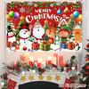 Christmas Polyester Background 150*100cm Santa Print Party Banner for Home & Outdoor Holiday Decor 2026 Christmas Celebr