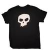 Streetwear Black Tee Bold White Simple Skull Front Graphic T Shirt Oversized Emo Punk Style Soft Cotton Daily Unisex Tee