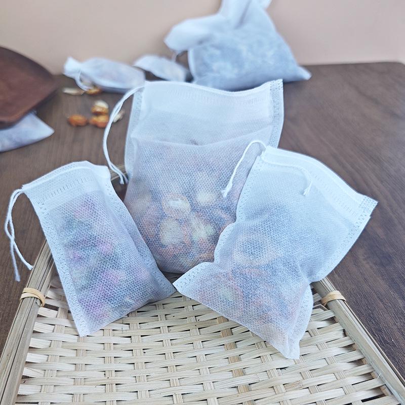 Disposable Food Grade Non-woven Drawstring Filter Bags for Tea, Herbs, Spices, and Soup