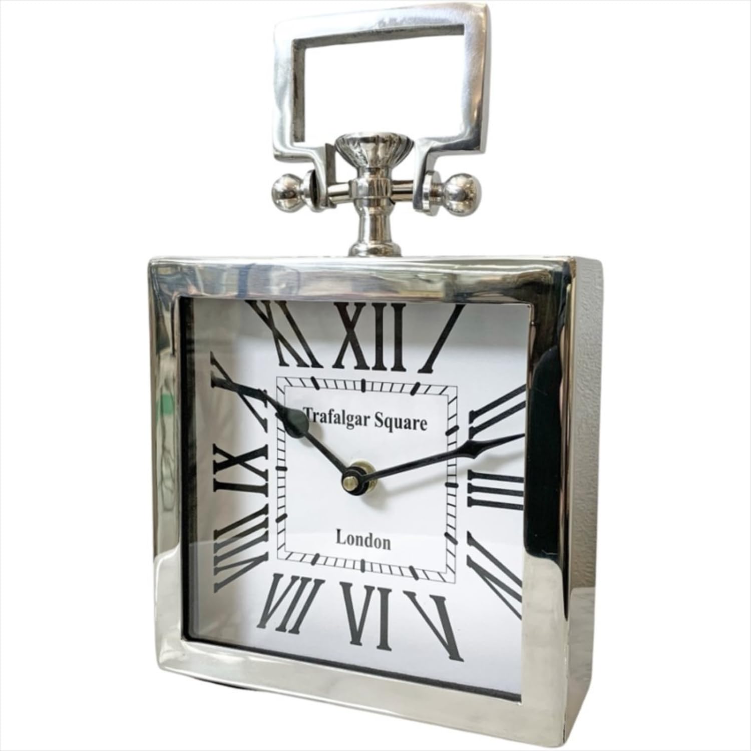 

Elegant Interior Modern Square Table Clock Silver Clock for Beauty Salons and Nail Salons - (84201TC)