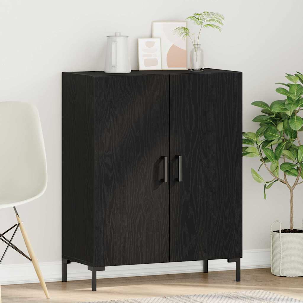 Sideboard in Black Oak Look 69.5 x 34 x 90 cm Engineered Wood