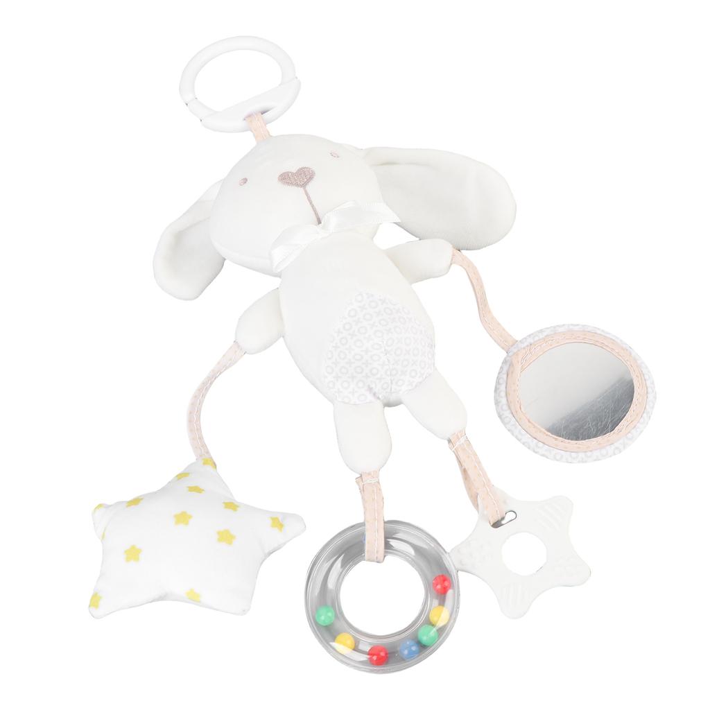 Baby Crib Hanging Rattles Toy Cute Bunny Clip On Plush Hanging Toy with BB Sound for Infant