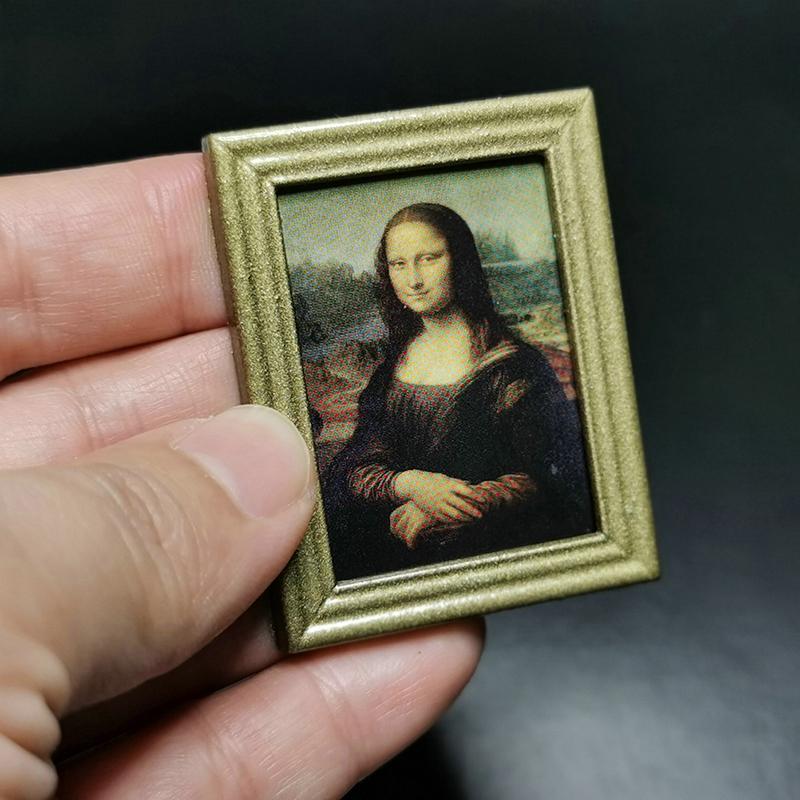 Sale 1:12 Dollhouse Mini World Famous Oil Painting Mural Wall Picture Dollhouse Accessories Decor