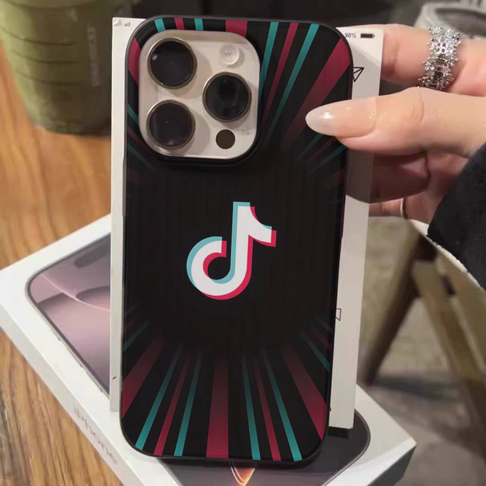 T-TikTok-K For IPhone 17 16 15 14 Plus 13 12 11 Pro Max With Shockproof Protective Phone Cover