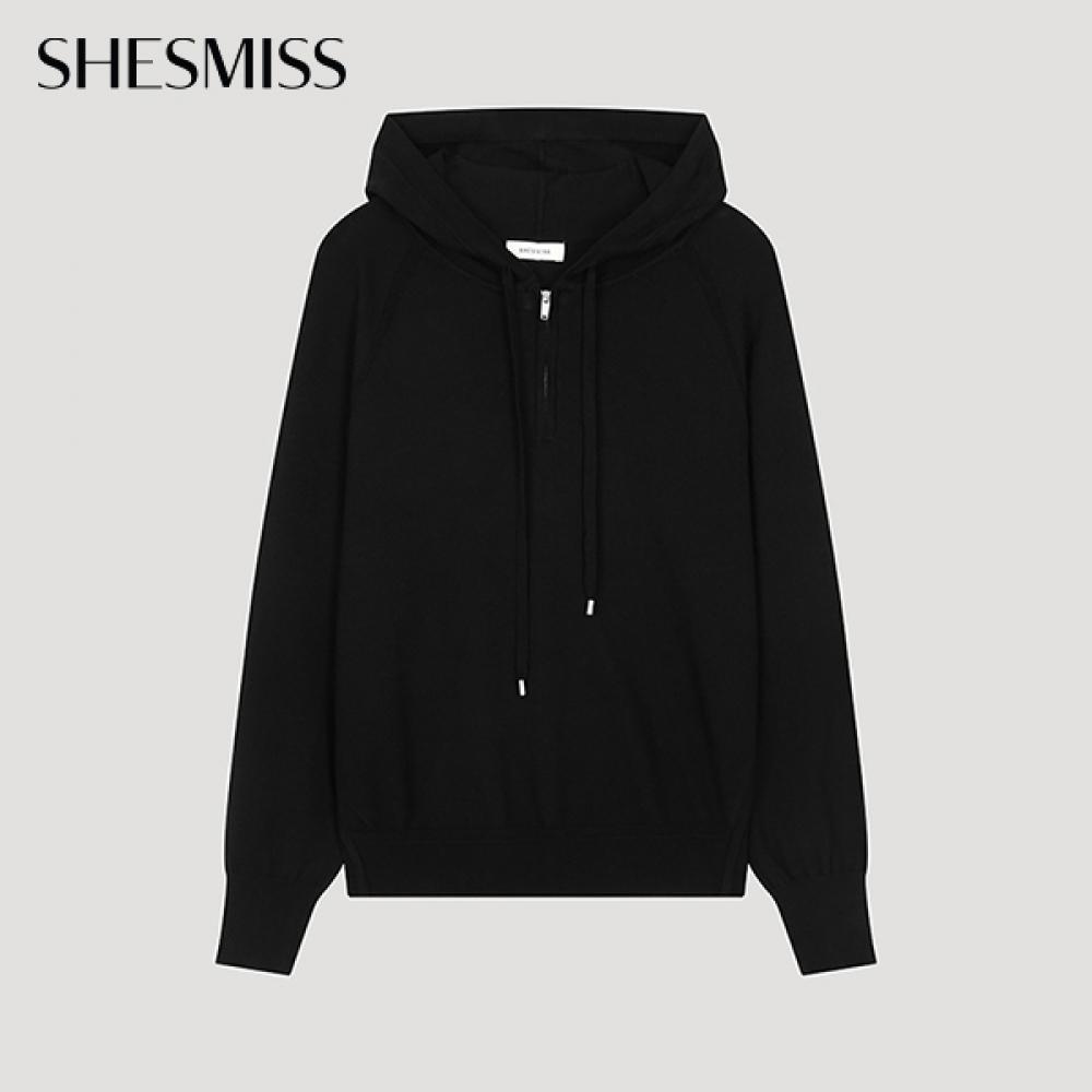 

She S miss полумолния реглан с капюшоном трикотаж SSkpoo32580 Bk blacks/55