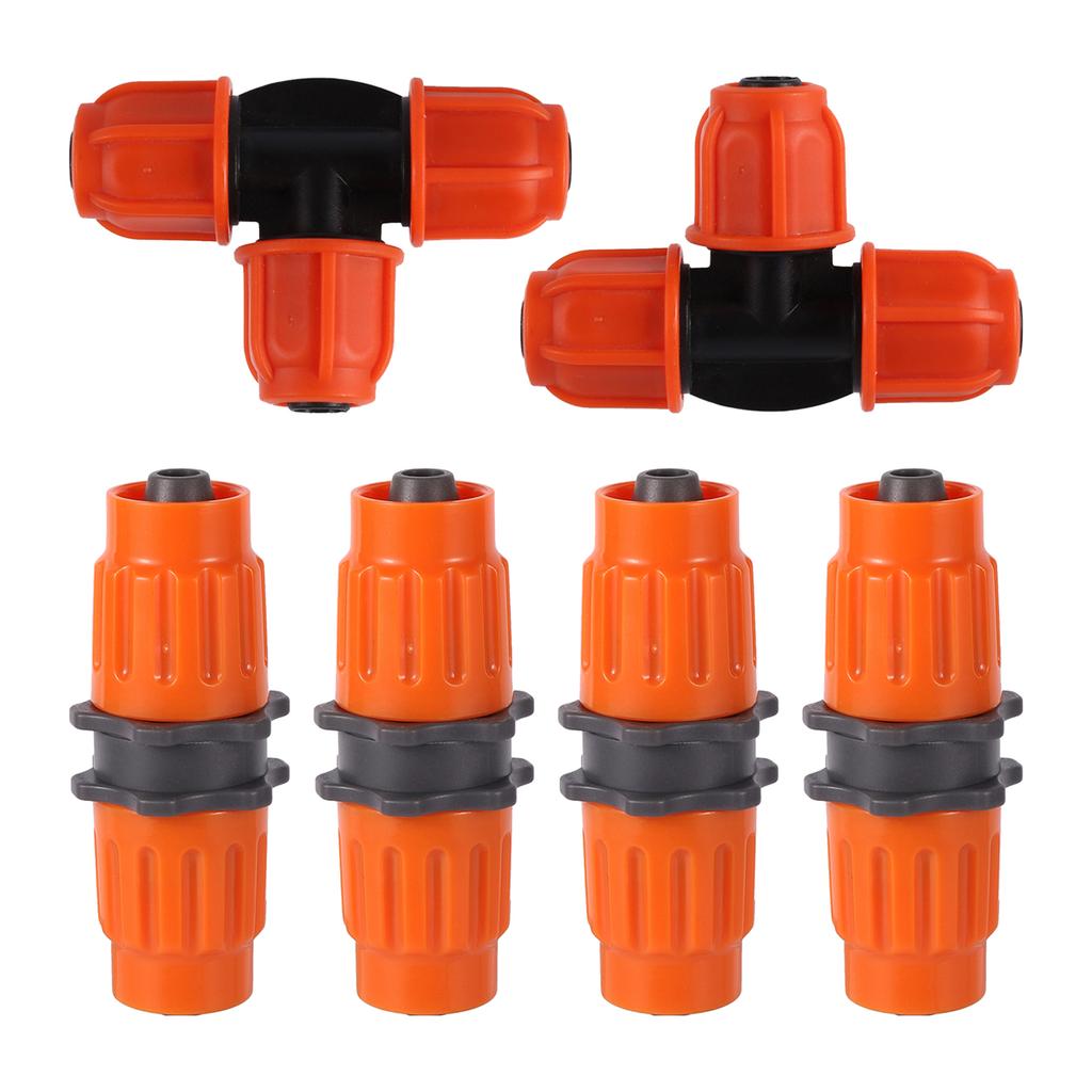 3/8"Pipe Locked Straight Tee Quick Connector 8/11mm Hose Repair Coupling Garden Irrigation Telescopic Pipe Water Tubing Fittings