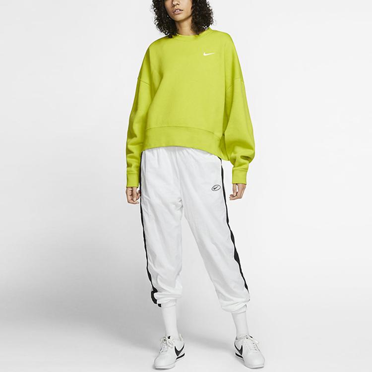 Nike Embroidered Logo Crewneck Fleece Sweatshirt Women sweatshirt Mustard CK0168-308
