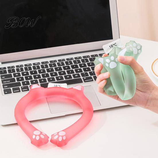 Lightweight Neck Cooler Cat Ear Cooling Tube for Summer, Reusable Adjustable Wearable Ice Cold Wrap Ring, Heatstroke Prevention Collar Outdoor Cycling