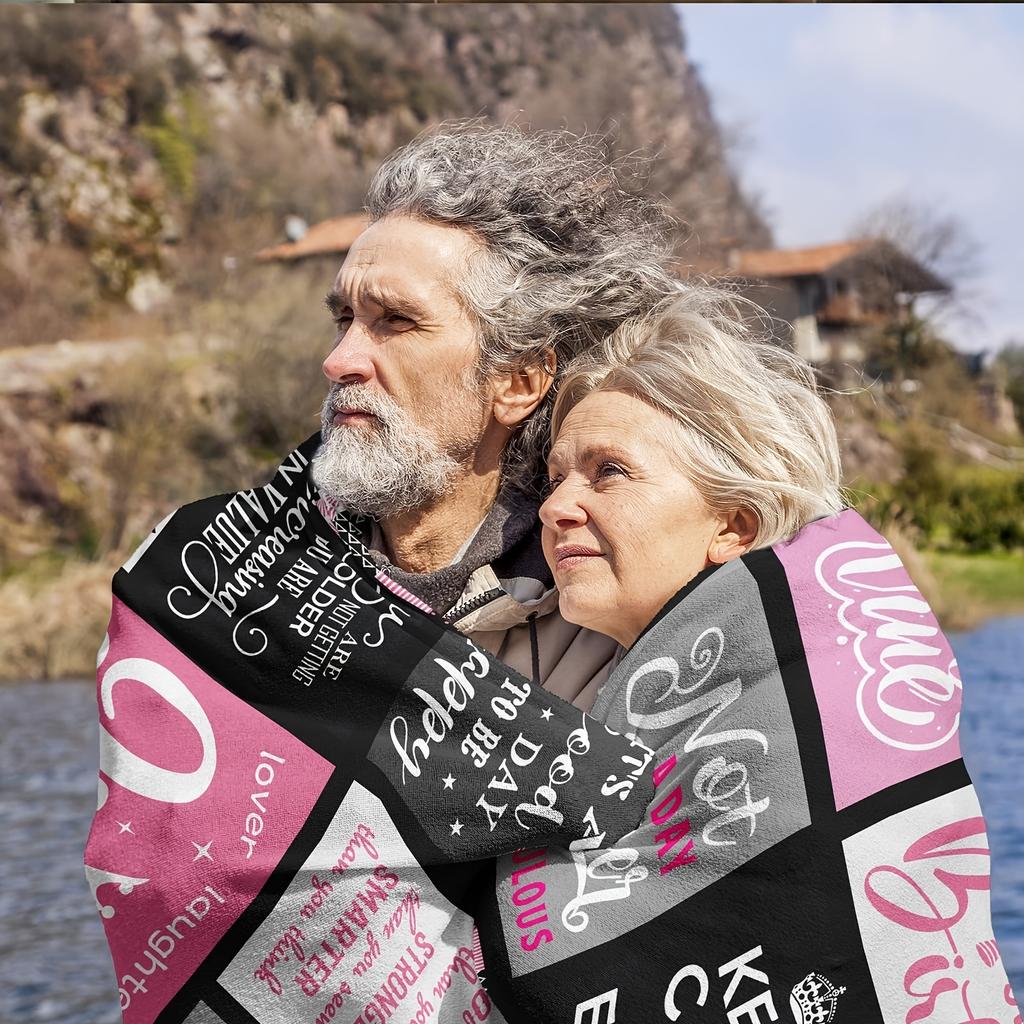 1 Stück Geburtstagsgeschenk-Decke für Frauen, Rosa Geburtstags-Flanell-Decke Geschenke für Frauen, Geburtstagsgeschenk-Ideen Überwurfdecke für Frauen, Happy Birth
