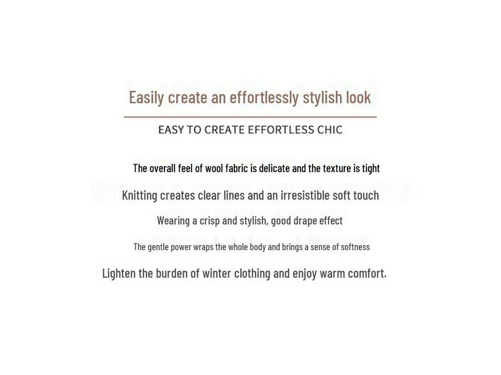 Women's 100% Wool Knitted Sweater - Autumn/Winter, Thick, Semi-High Neck, Lazy Style