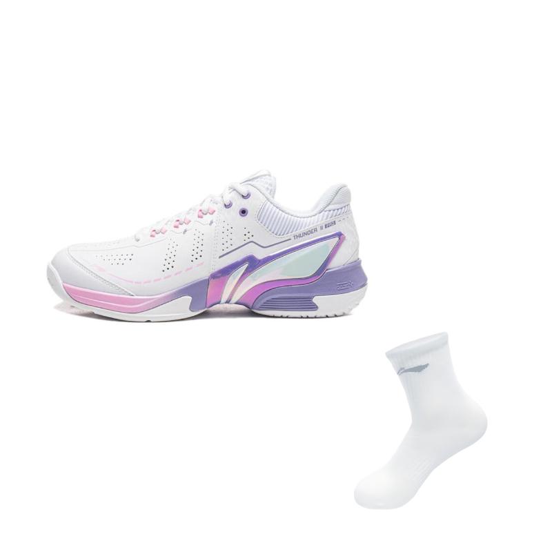 Li Ning Badminton Collection Thunder II PRO Synthetic Leather, Textile Coverage Support Badminton Shoes Unisex AYAW001-3
