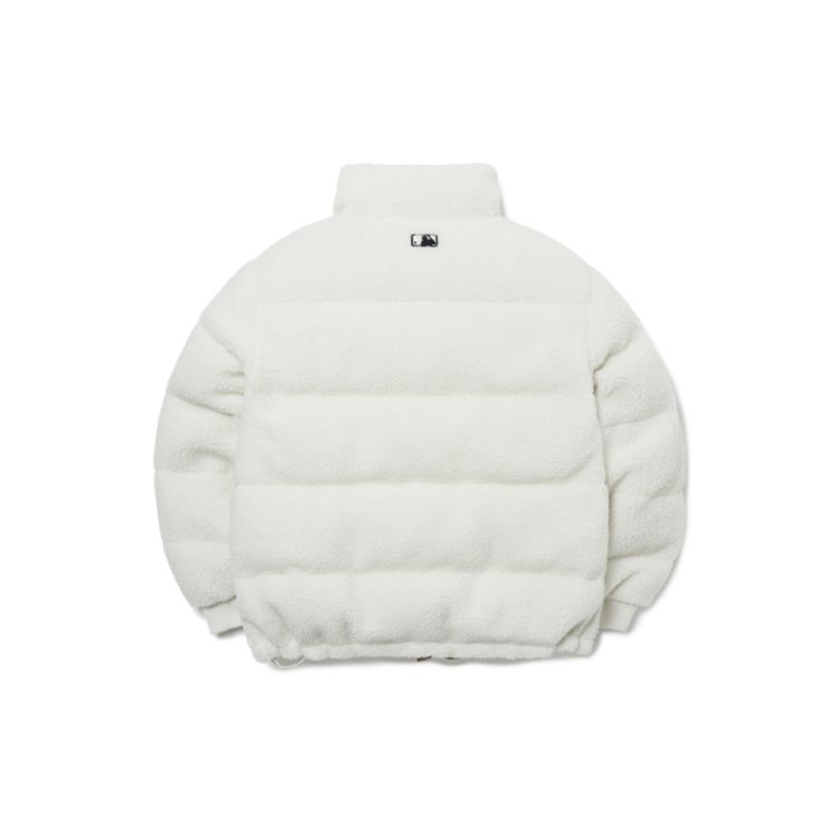 MLB New York Yankees Lamb Fleece Reversible Padded Down Jacket Winter Short Unisex Jacket White 3ADJR0116-50CRS