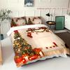 Christmas Tree Fireplace 3D Printed Duvet Cover Set Soft Comfortable Luxury Bedding Set Christmas Theme Quilt Cover Pillowcases