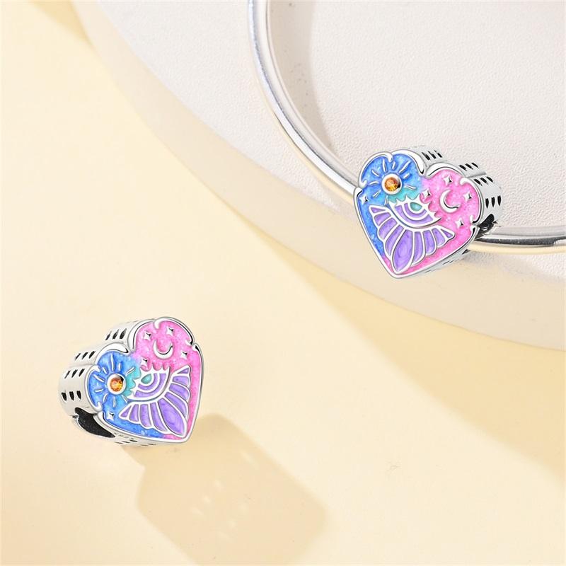 New Copper Halloween Series Luminous Witch Moon Tooth Ghost Charms Beads Fit Original Bracelets Diy Jewelry Gift