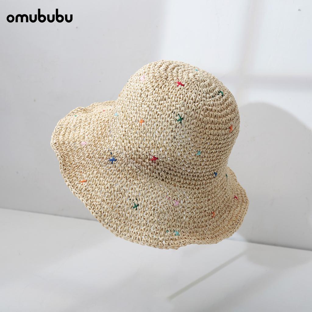 Handmade Retro Retro Hollow Straw Hat Women's Straw Hat Sunscreen Summer Bucket Hat Sun Hat