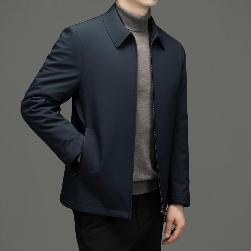 Netero Down Down Business Down Commuting Down Cold Weather and Men's Jacket, Blouson, Outerwear, Coat, Blazer, Windproof, Autumn/Winter, Navy,