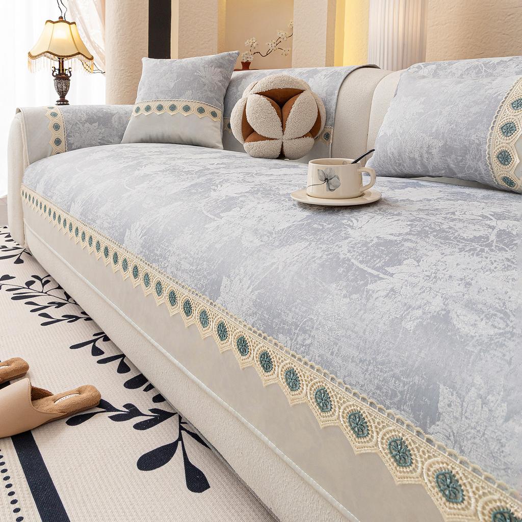 High-End Light Luxury Sofa Cover  New Skin-Friendly Chenille All-Season Universal Leather Sofa Cover Cushion Fixed Non-Slip