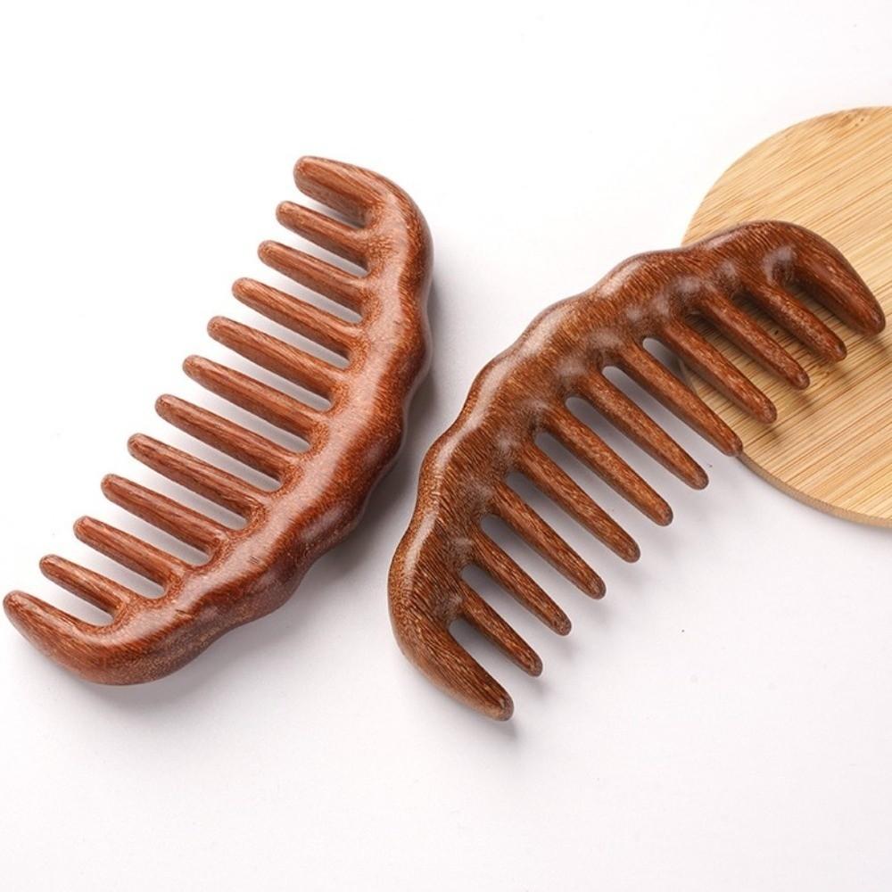 Anti-Static Wooden Comb Handmade Carving Scalp Massager Comb New Wide Tooth Hair Comb Gifts