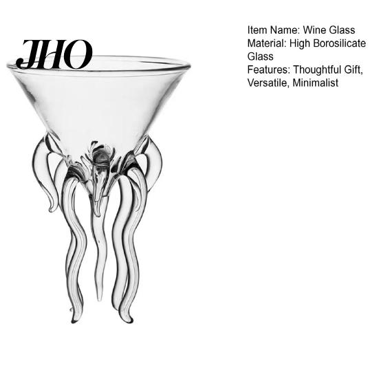 Beverage Serving Glass Octopus Shaped Cocktail Unique Stemmed Goblet for Wine Juice Creative Highball Cup Party Home Bar