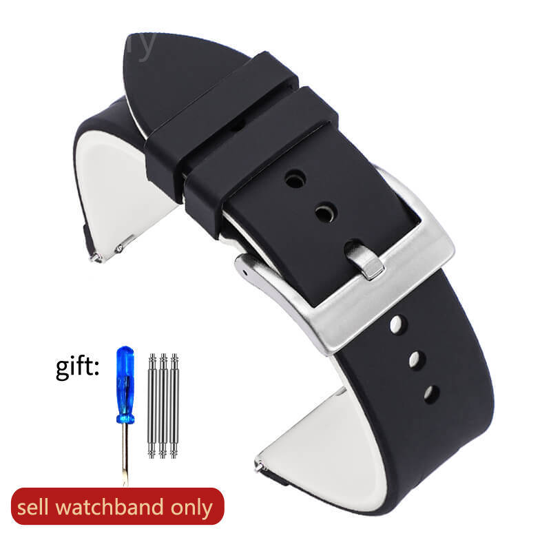 Sport Wasserdichtes Silikonkautschuk Uhrenarmband Männlich und Weiblich für Rolex Seiko Nein. 5 Huawei GT20 22mm Schnellverschluss