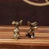 Desk Ornament Copper Dog Solid Sculpture Antique Tea Pet Brass Ornament Cute Home Decor Gift Living Room Decoration Accessories