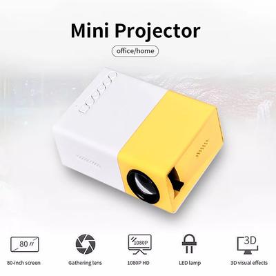 Slaměný projektor kapesní HD 1080P 3D LED Home Mini YG300 lumenů pro mobilní telefon