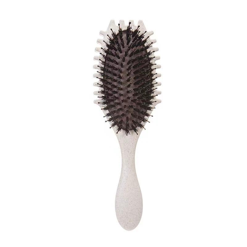 Air Cushion Curly Hair Brush with Massage Bristles Detangling Boar Bristle Styling Comb for Voluminous Bounce