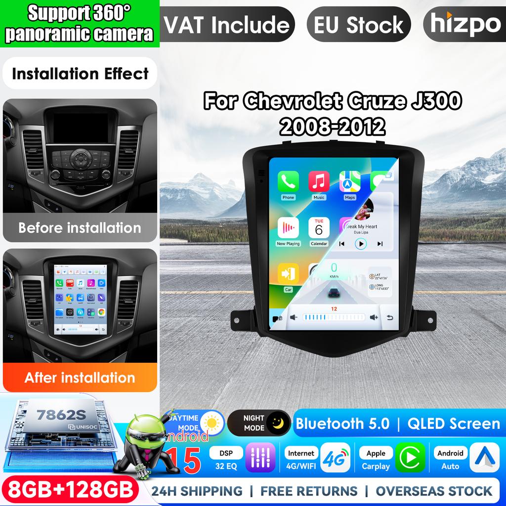 Hizpo 9.7" Car Radio Android For Chevrolet Cruze J300 2008-2012 2Din Multimedia Player Video Navigation 4G Carplay Head Unit for e