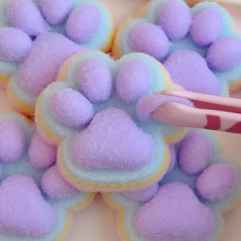 Four Color Fluff Cat Claw Squishy Toys Slow Rebound Soft Pinch Decompression Fidget For Kids Adults Stress Relief Holiday Gift