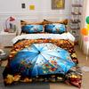 Autumn Themed Umbrella Set Soft Comfortable Duvet Cover Bedding Set Included 1*Duvet Cover & 2*Pillowcases Gift